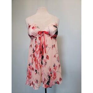 Apt 9 Women's L Nightgown Negligee Slip Dress Lingerie Babydoll Pink Lace Floral